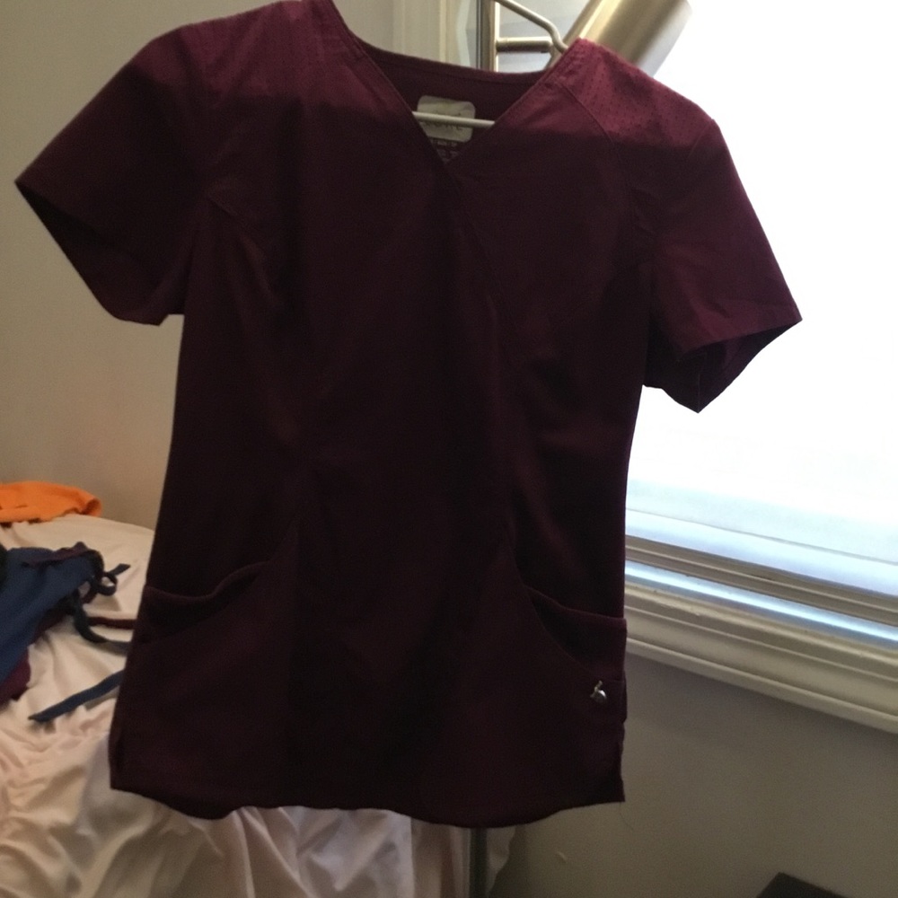 Maroon Cherokee Luxe Scrub Top